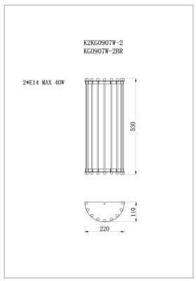 Бра из прозрачного стекла (хром) K2KG0907W-2